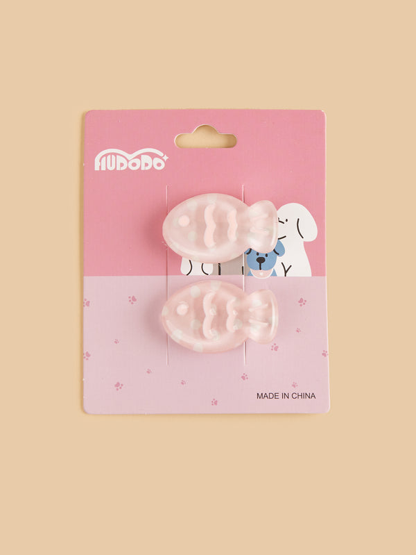 Pink Fish Hairclips