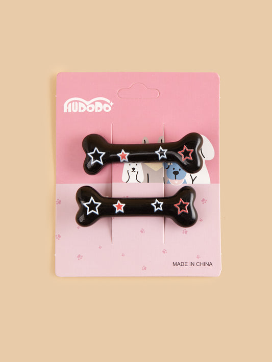 Black Bone Hairclips