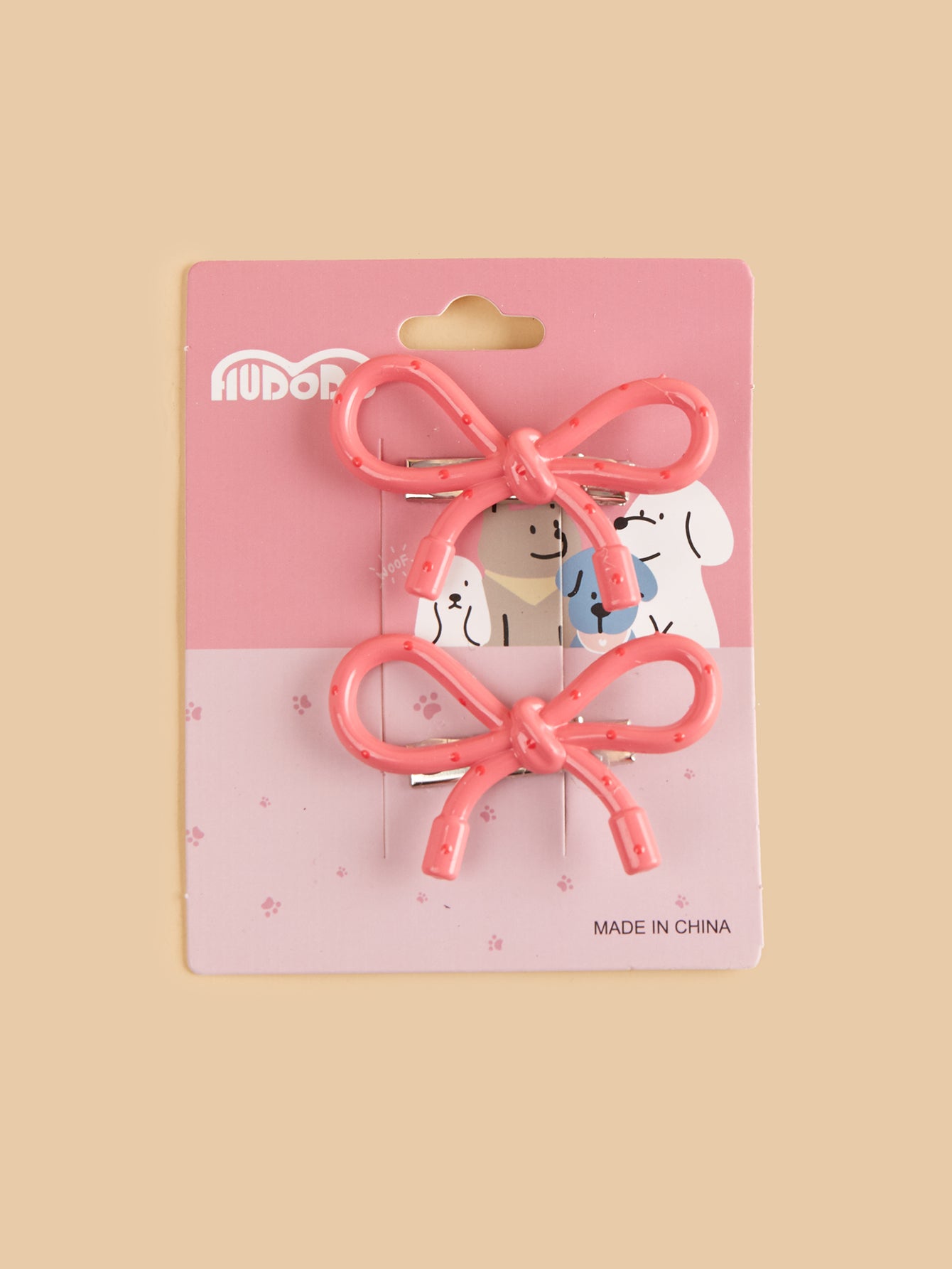 Pink Bow Hairclips