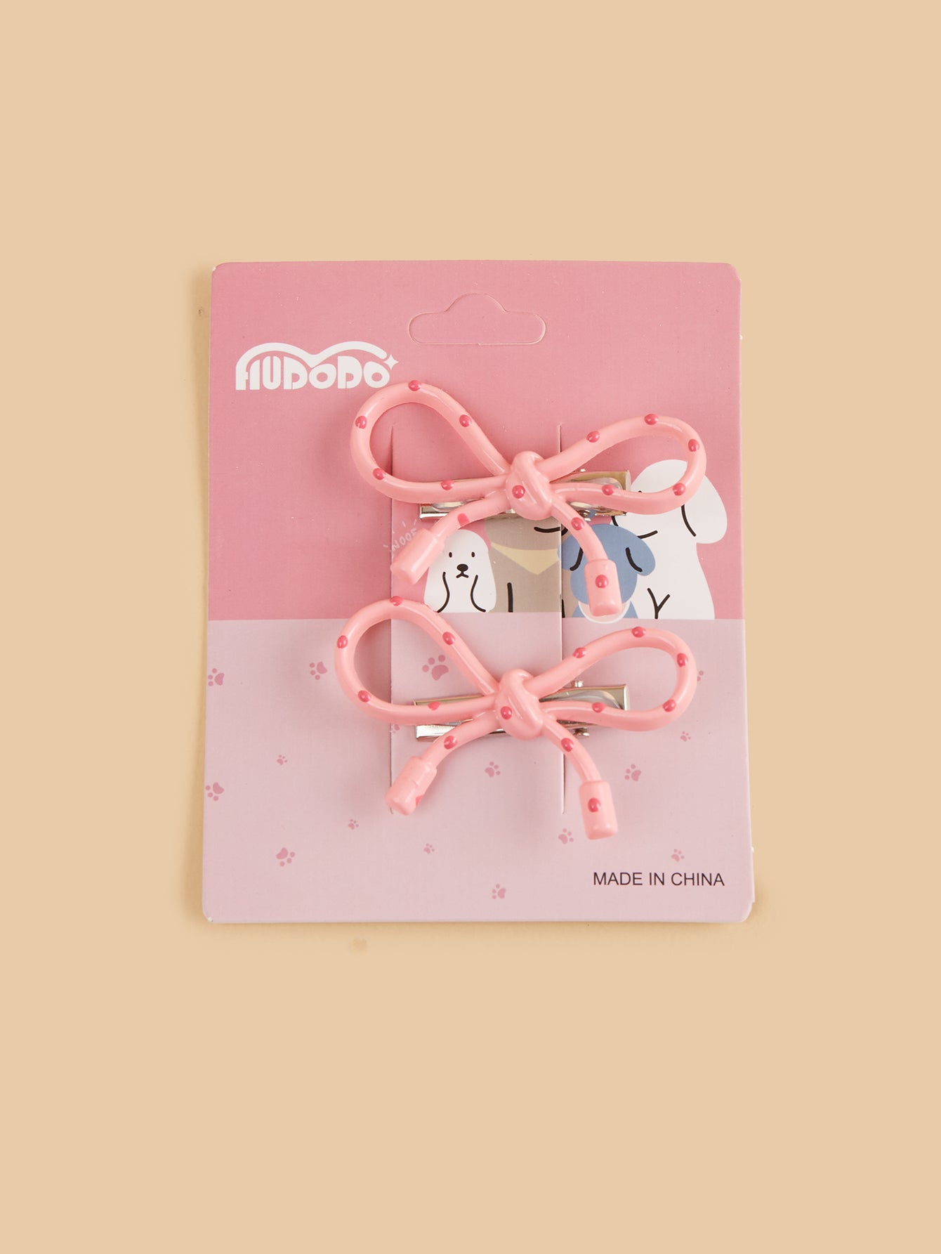 Pink Bow Hairclips