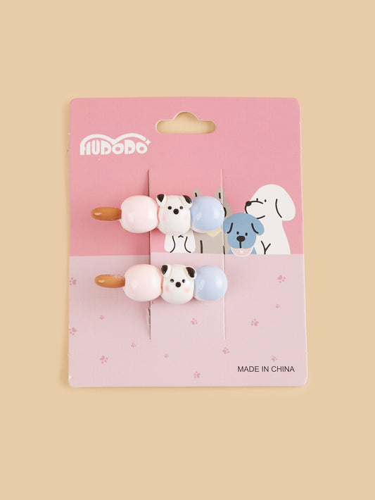 Small White Puppy Hairclips